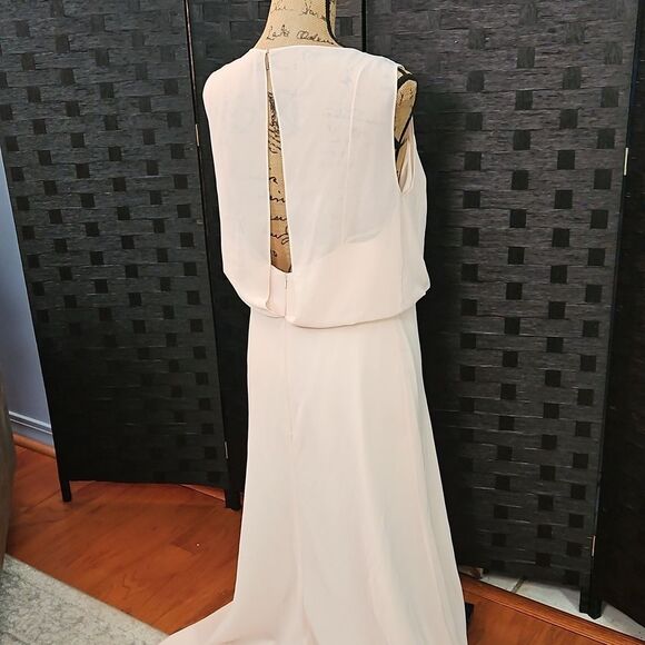 NWT Jenny Yoo Paltrow Gown Soft Blush Pink Luxe Ciffon Size 12 - Picture 8 of 14